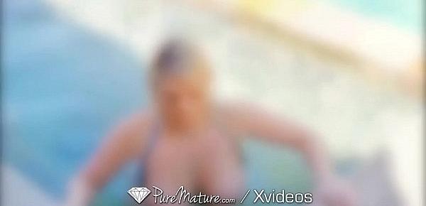  PureMature Outdoor massage fuck and facial with mature blonde Katy Jayne